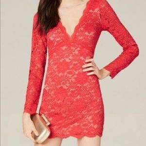 Bebe Red Lace Dress